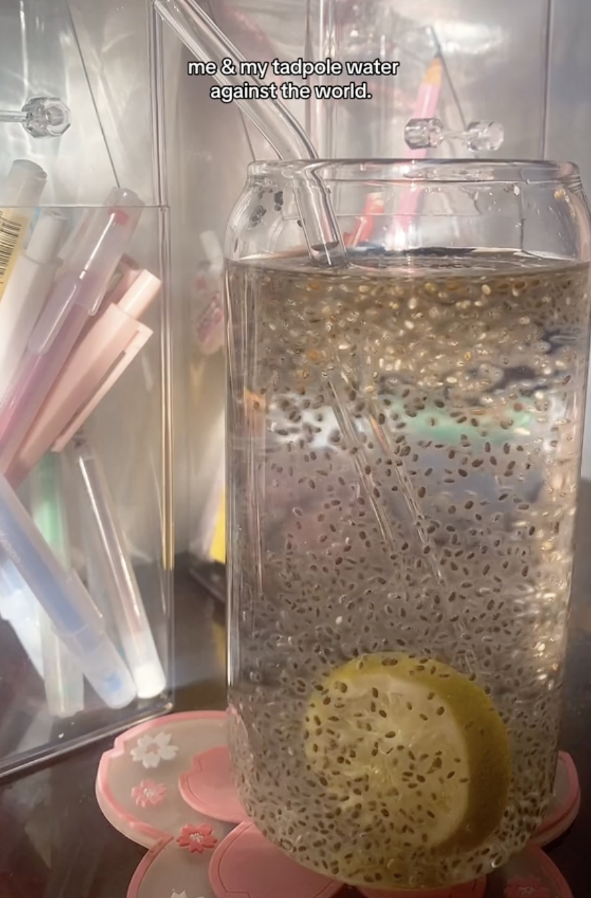 tadpole water with straw